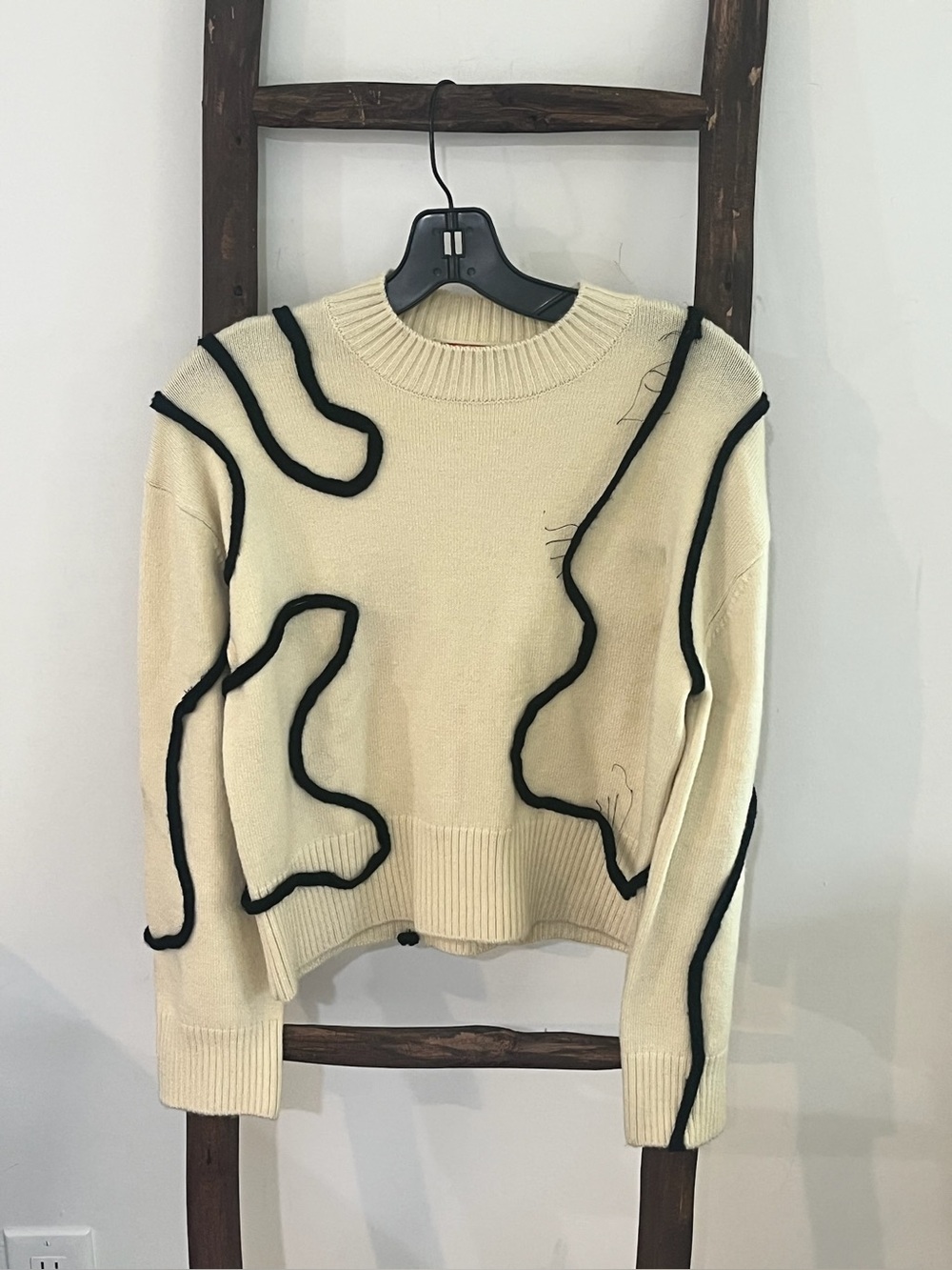 Simon Miller Cream Crewneck Sweater with Black Trim - Women